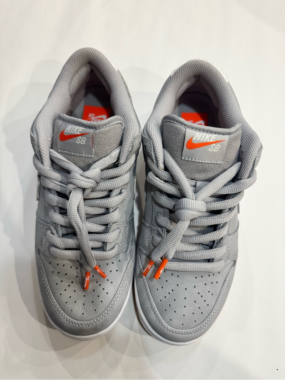 Nike Grey Sneakers with Orange Accents